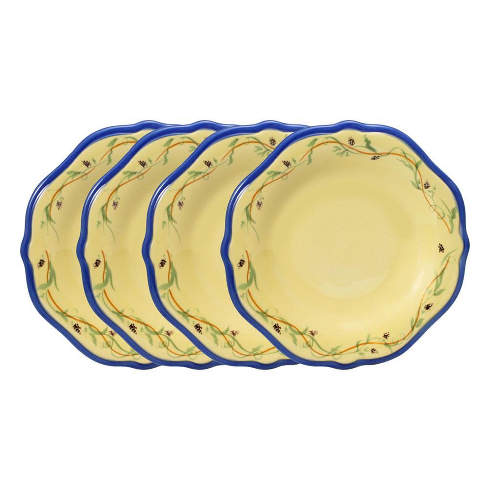 Pistoulet? Set of 4 Salad Plates with Blue Band