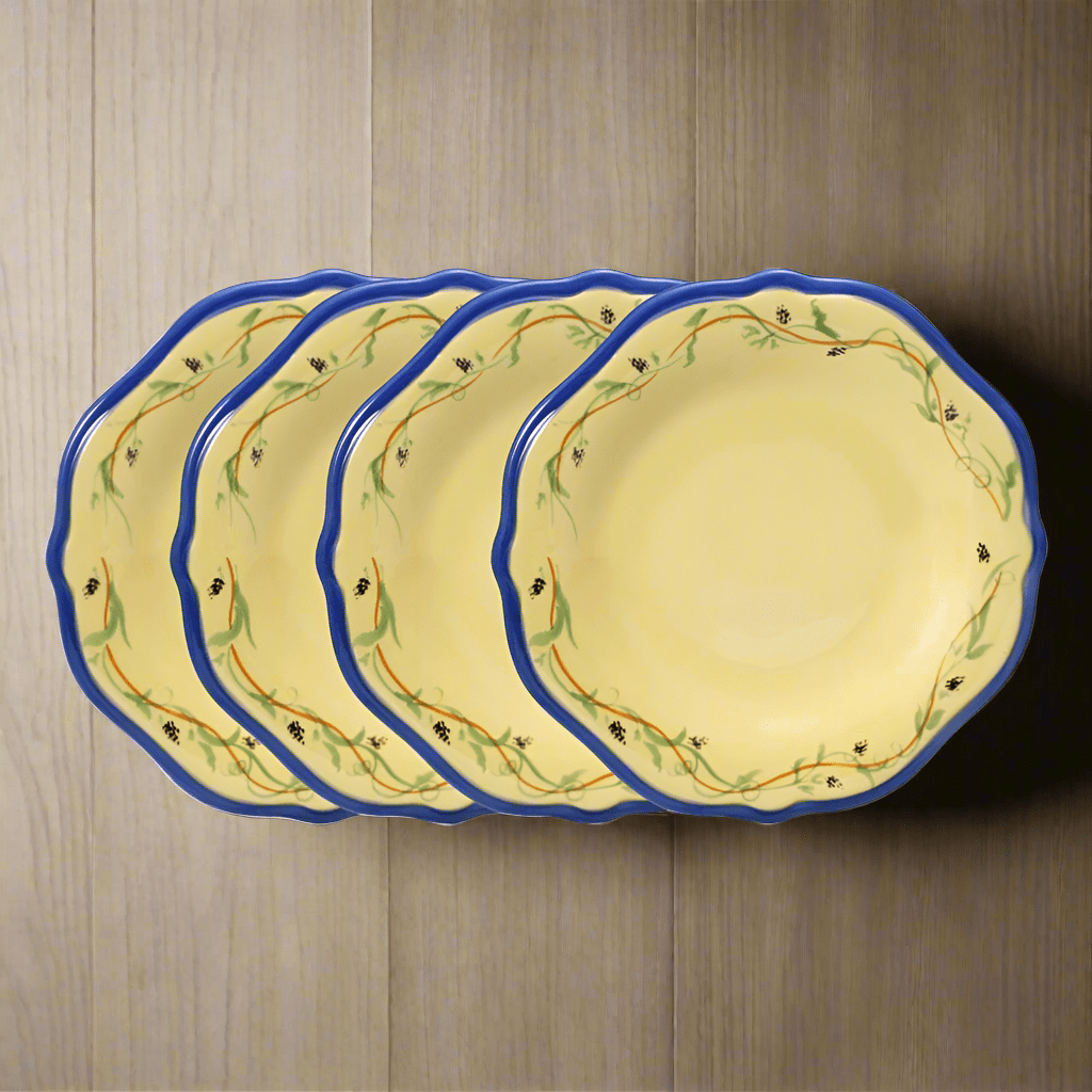 Pistoulet? Set of 4 Salad Plates with Blue Band